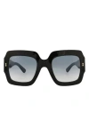 Gucci Bold Square Frame Acetate Sunglasses In Black Black Grey