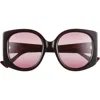Gucci Oversized Logo-arm Sunglasses In Havana Havana Red