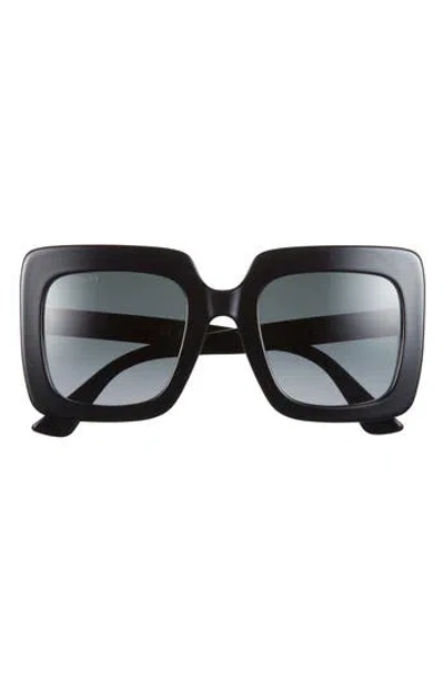 Gucci 53mm Square Sunglasses In Black Black Grey