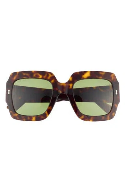Gucci 53mm Square Sunglasses In Green