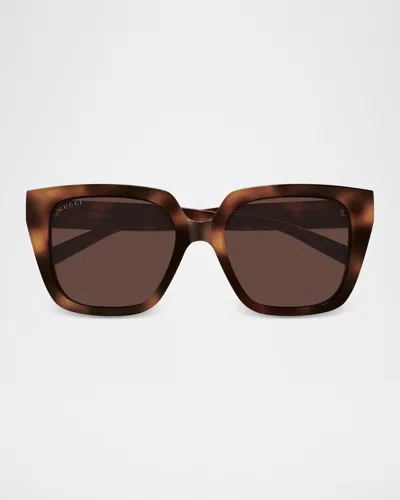 Gucci 54mm Acetate Square Sunglasses In Brown