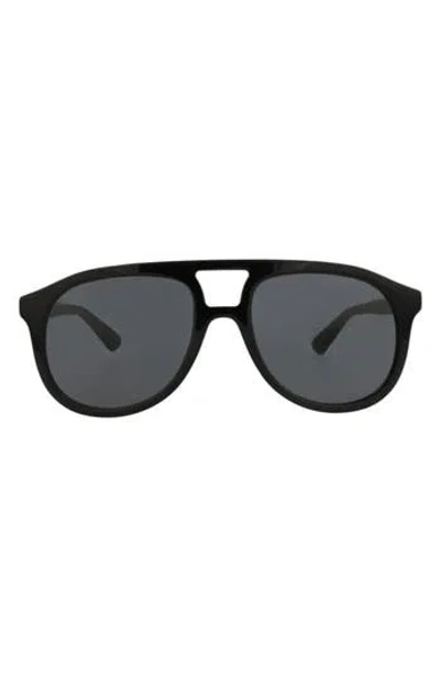 Gucci 54mm Aviator Sunglasses In Black