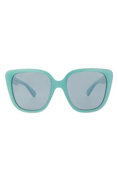 Gucci 54mm Cat Eye Sunglasses In Blue