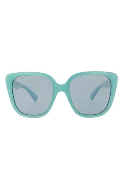 Gucci 54mm Cat Eye Sunglasses In Light Blue