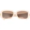 Gucci 54mm Core Rectangular Sunglasses In Pink