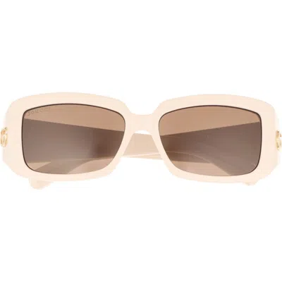 Gucci 54mm Core Rectangular Sunglasses In Pink