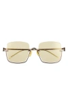 Gucci 54mm Half Rim Sunglasses In Gold