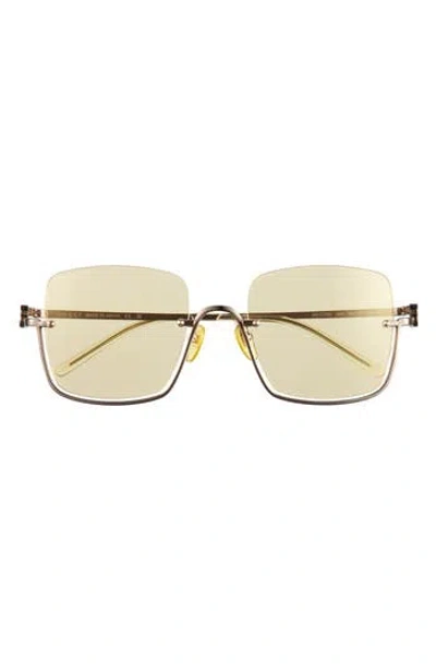 Gucci 54mm Half Rim Sunglasses In Gold