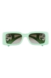 Gucci 54mm Rectangle Sunglasses In Green Green Green