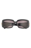 Gucci 54mm Rectangular Sunglasses In Black