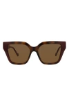 Gucci 54mm Rectangular Sunglasses In Havana Burgundy Brown