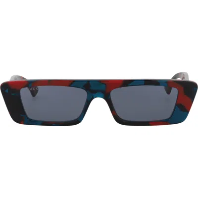Gucci 54mm Rectangular Sunglasses In Havana Havana Blue