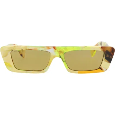 Gucci 54mm Retangular Sunglasses In Yellow