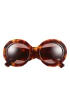 Gucci 54mm Round Sunglasses In Brown