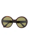 Gucci 54mm Round Sunglasses In Brown