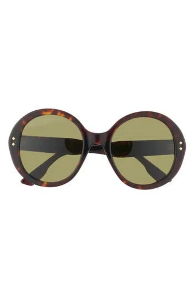 Gucci 54mm Round Sunglasses In Brown
