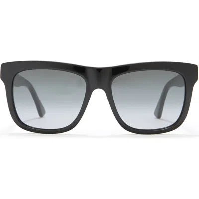 Gucci 54mm Square Sunglasses In Black Black Grey