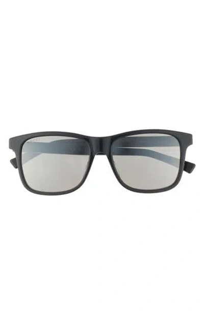 Gucci 54mm Square Sunglasses In Black Gold Grey
