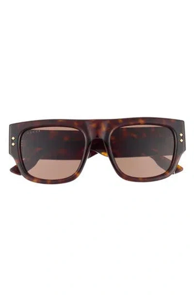 Gucci 54mm Square Sunglasses In Brown
