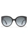 Gucci 55mm Gradient Cat Eye Sunglasses In Black Black Grey
