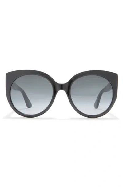 Gucci 55mm Gradient Cat Eye Sunglasses In Black Black Grey
