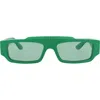Gucci 55mm Rectangular Sunglasses In Green