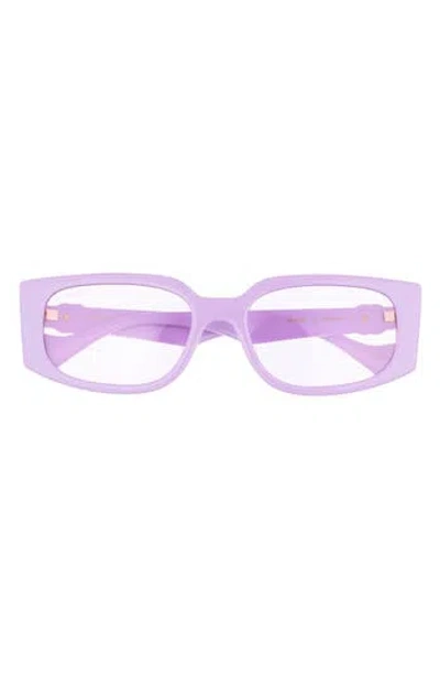 Gucci 55mm Rectangular Sunglasses In Purple
