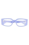 Gucci 55mm Rectangular Sunglasses In Purple