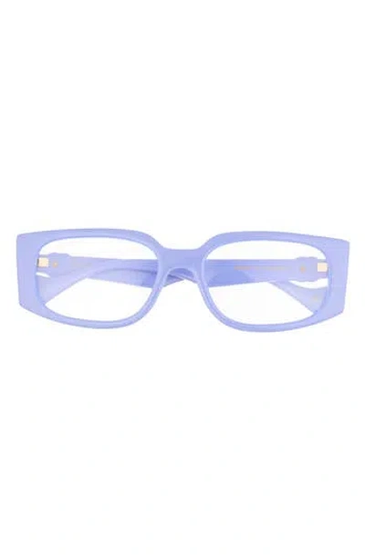 Gucci 55mm Rectangular Sunglasses In Purple