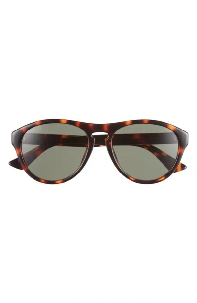Gucci 55mm Round Oval Sunglasses In Green