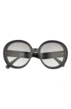 Gucci 55mm Round Sunglasses In Black