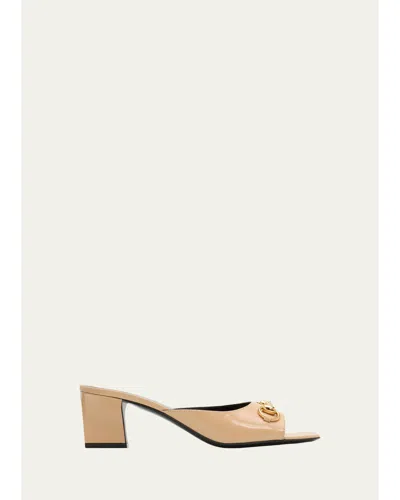 Gucci 55mm Signora Leather Mules In Neutral