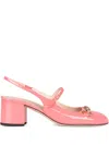 Gucci Horsebit Patent Slingback Pump In Pink