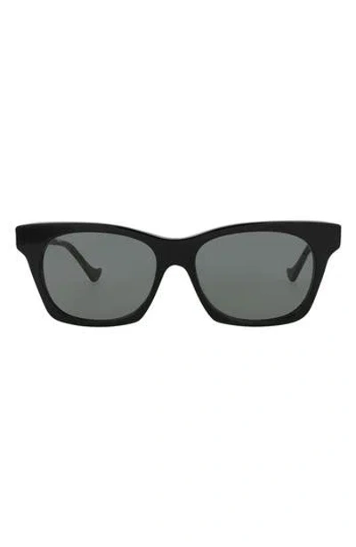 Gucci 55mm Square Crystal Embellished Sunglasses In Black