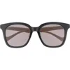 Gucci 55mm Square Sunglasses In Black White Grey