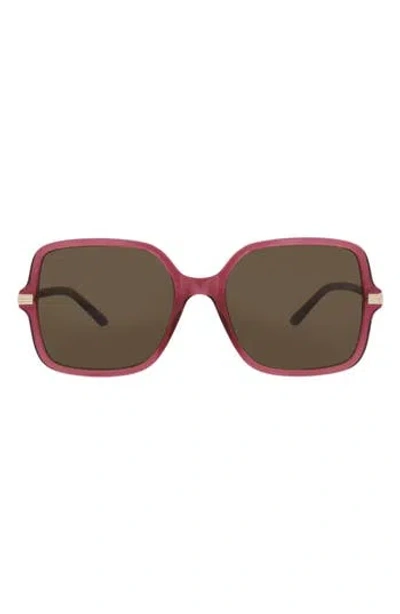 Gucci 55mm Square Sunglasses In Burgundy