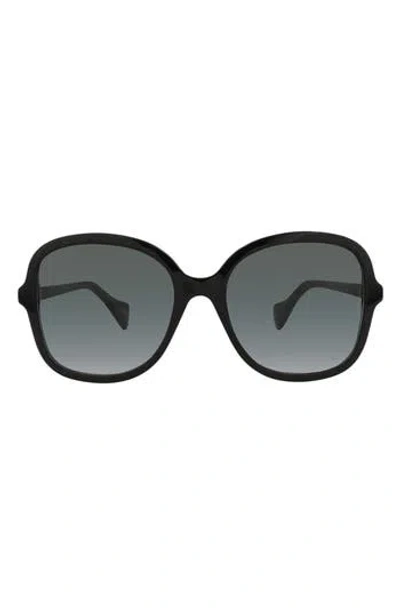 Gucci 56mm Butterfly Sunglasses In Black