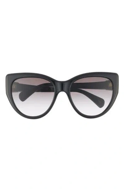 Gucci 56mm Cat Eye Sunglasses In Black Black Grey