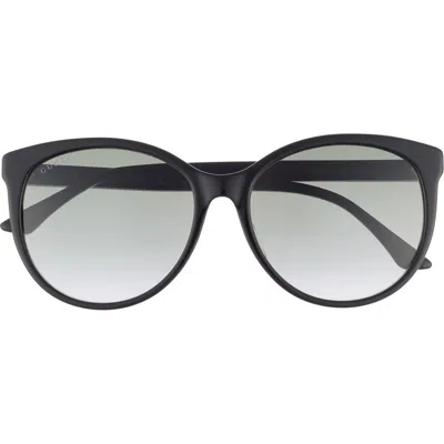 Gucci 56mm Oval Gradient Sunglasses In Black