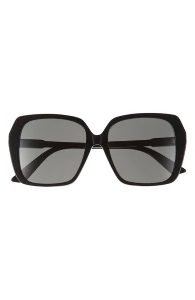 Gucci 56mm Oversize Square Sunglasses In Black Black Grey