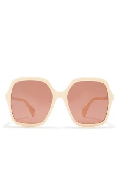 Gucci 56mm Rectangular Sunglasses