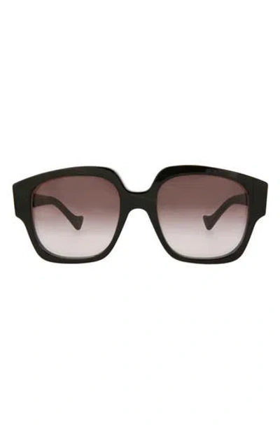 Gucci 56mm Square Recrangle Sunglasses In Black