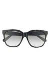 Gucci 56mm Square Sunglasses In Black