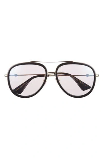 Gucci 57mm Aviator Sunglasses In Neutral