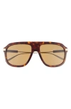 Gucci 57mm Aviator Sunglasses In Brown