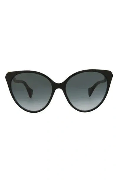 Gucci 57mm Best Cat Eye Sunglasses In Black Black Grey