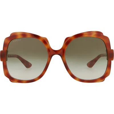 Gucci 57mm Butterfly Sunglasses In Red