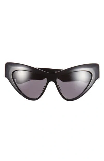 Gucci 57mm Cat Eye Sunglasses In Black