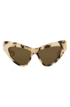 Gucci 57mm Cat Eye Sunglasses In Ivory Ivory Brown