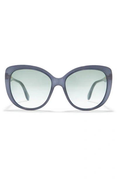 Gucci 57mm Gradient Cat Eye Sunglasses In Blue Green